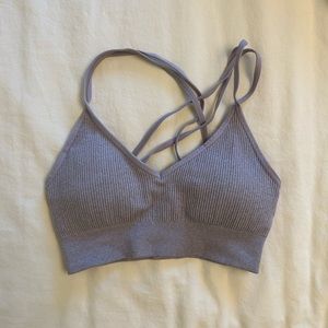 ribbed mauve sports bra